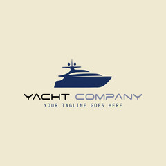 yacht boat company illustration logo design