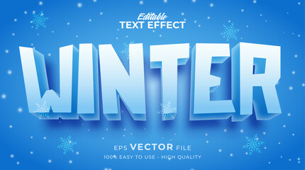 winter season typography premium editable text effect