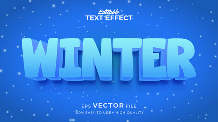 winter season typography premium editable text effect