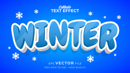 winter season typography premium editable text effect