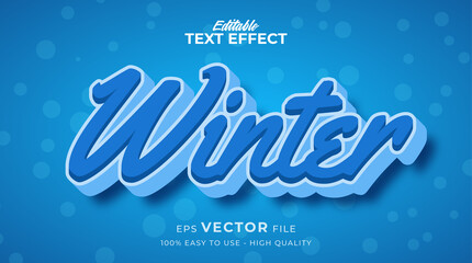 winter season typography premium editable text effect
