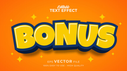 bonus cartoon typography premium editable text effect