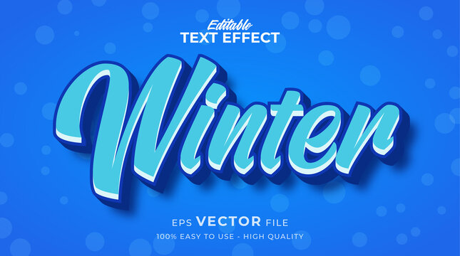 winter season typography premium editable text effect