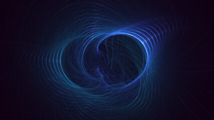 3D rendering abstract blue fractal light background