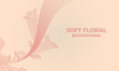 soft color line floral ornament shape background