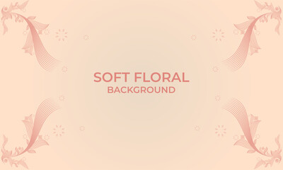 Fototapeta na wymiar soft color line floral ornament shape background