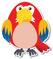 Chubby parrot bird animal cartoon sticker