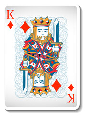 King of Diamonds Playing Card Isolated
