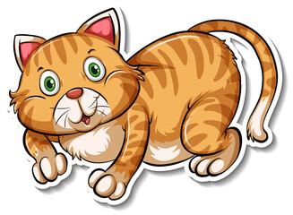 A sticker template of cat cartoon character