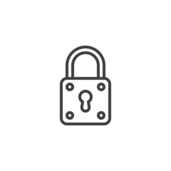 Lock with keyhole line icon