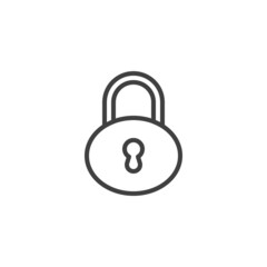 Locked padlock line icon