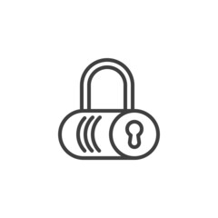 Lock with keyhole line icon