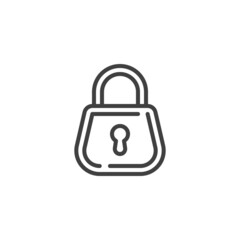 Lock with keyhole line icon