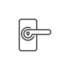 Door handle line icon