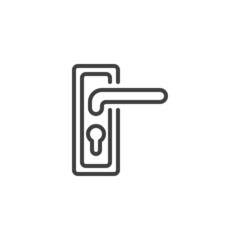 Doorknob handle line icon