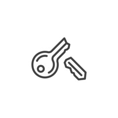 Broken key line icon