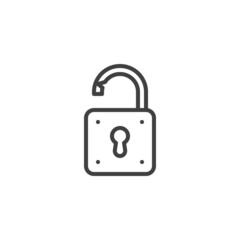 Open lock line icon