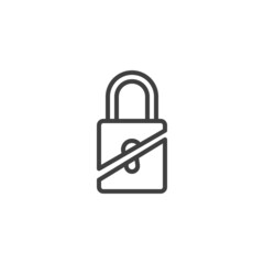 Cracked lock line icon