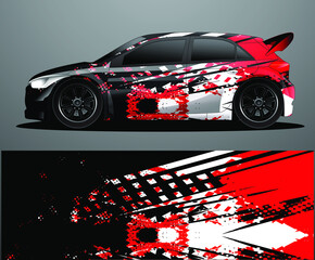 Rally car decal graphic wrap vector, abstract background