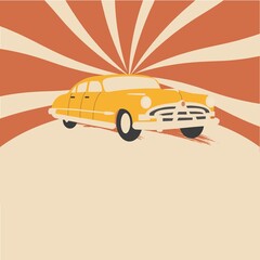 Vintage poster with retro car