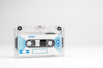 Fototapeta na wymiar Cassette tape on white background