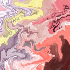 Abstract painting made of liquid acrylic	