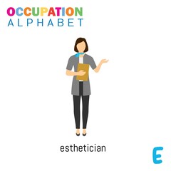 Vector Illustration of alphabet occupation with E letter. Suitable for Education purposes.