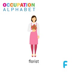 Vector Illustration of alphabet occupation with F letter. Suitable for Education purposes.