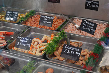 Seafood in the store