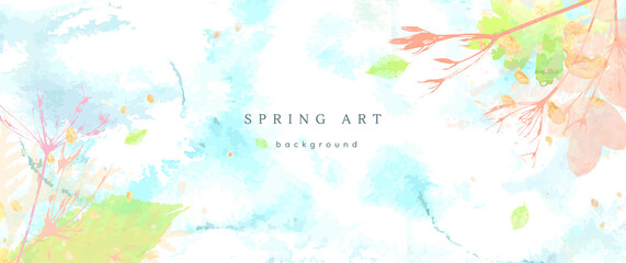 Plakat spring season vector background pastel banner blue