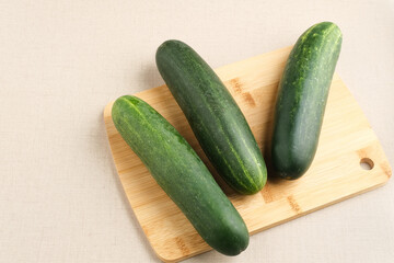 Fresh and healthy cucumbers, close up.