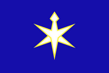Obraz premium Chiba - Japan national flag and prefectural symbol