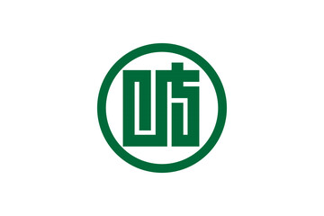 Gifu - Japan national flag and prefectural symbol
