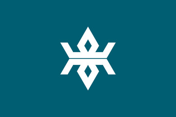 Obraz premium Iwate - Japan national flag and prefectural symbol
