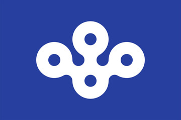 Osaka - Japan national flag and prefectural symbol