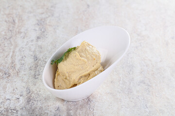 Traditional Jewish Hummus with olive oil