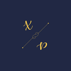 XP Initials letter alphabet watercolor logo branding set collection, Feminine logotype template in elegant artistic style. Feminine luxury logo design template.