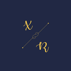 XR Initials letter alphabet watercolor logo branding set collection, Feminine logotype template in elegant artistic style. Feminine luxury logo design template.