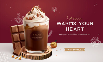 Creamy hot chocolate ad template