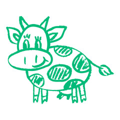 Icon in hand draw style. Drawing with wax crayons, children's creativity