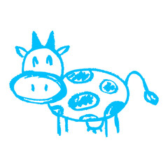 Icon in hand draw style. Drawing with wax crayons, children's creativity