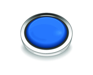 Blank blue button isolated on a white background