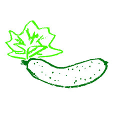 Icon in hand draw style. Drawing with wax crayons, children's creativity