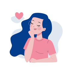 Woman in love illustration concept
