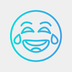 Laughing emoji icon vector illustration in gradient style, use for website mobile app presentation