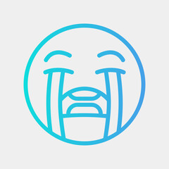 Cry emoji icon vector illustration in gradient style, use for website mobile app presentation