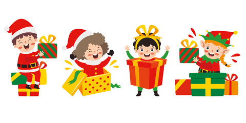 Little Santa Claus Celebrating Christmas