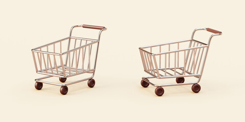 3d metal shopping carts collection © MITstudio