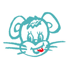 Icon in hand draw style. Drawing with wax crayons, children's creativity