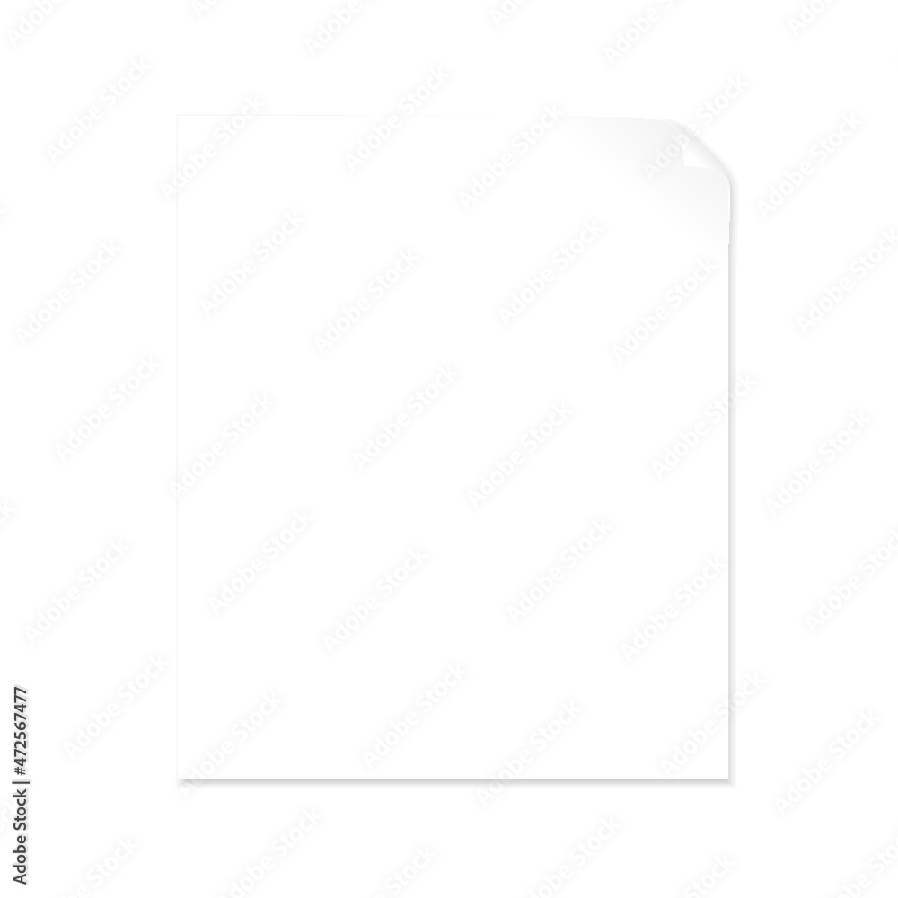 Poster blank paper with page curl isolated on a white background